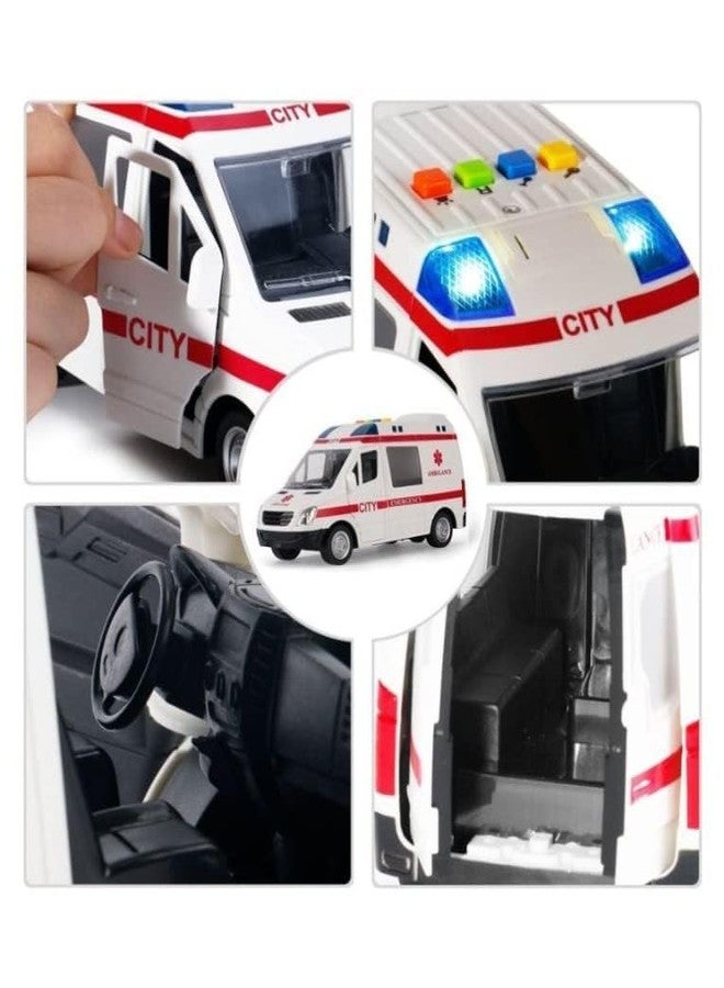 سمارت كرافت سيارة إسعاف سمارت كرافت لعبة مزودة بمؤثرات صوتية ضوئية وصفارات إنذار، لعبة مركبة إنقاذ شديدة التحمل للأطفال، عجلات احتكاك وأضواء LED - Image 3